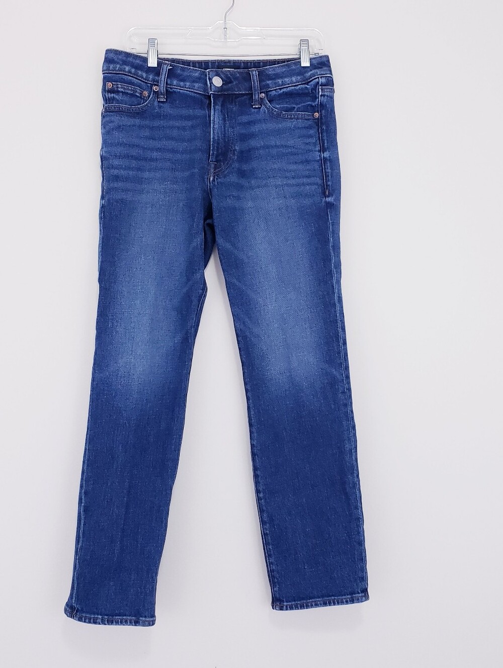 Express Mens Slim Straight Jeans 29x30 Blue Medium Blue Indigo Young Mens Teen